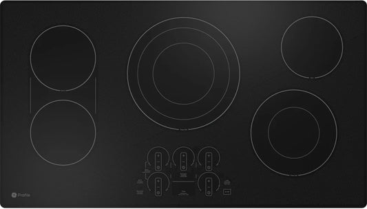 GE Profile  PEP7036DTBB 36 Inch Electric Smart Cooktop 5 Elements, Smooth Glass Surface, SyncBurners, Tri Dual Ring Elements, Wi-Fi,Control Lock, All-Off Feature, Precision Temperature Control, Hot Surface Indicator, ADA 369654