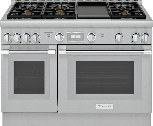 Thermador Pro Harmony  PRD486WDHU 48 Inch Professional Dual Fuel Smart Range with 6 Sealed Burners, 6.8 cu. ft. Total Oven Capacity, Self-Clean Mode, Convection Oven, and Griddle , 369623