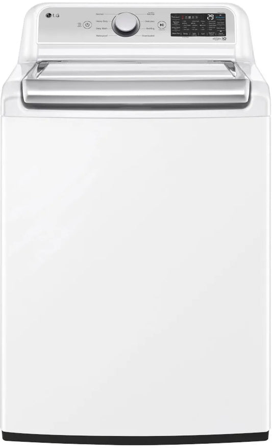 LG  WT7400CW 27 Inch Top Load Smart Washer 5.5 cu. ft., TurboWash3D Technology, 6Motion™ Technology, ThinQ Technology, Wi-Fi, Allergiene Cycle ENERGY STAR, White, New Open Box 369660